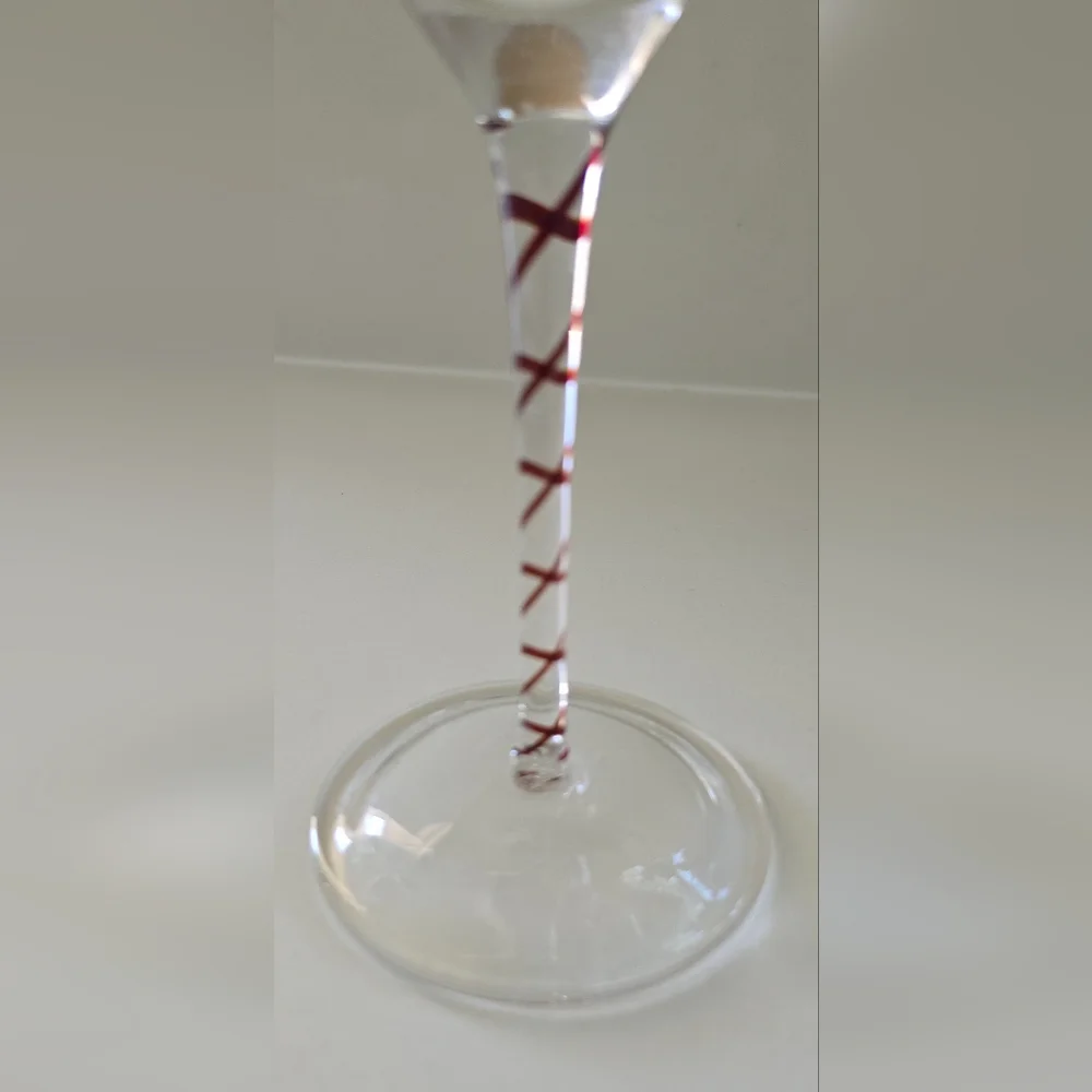 Vintage Discontinued Pier 1 Drip Drop Martini Glasses Hand‎ Blown Set Of Four